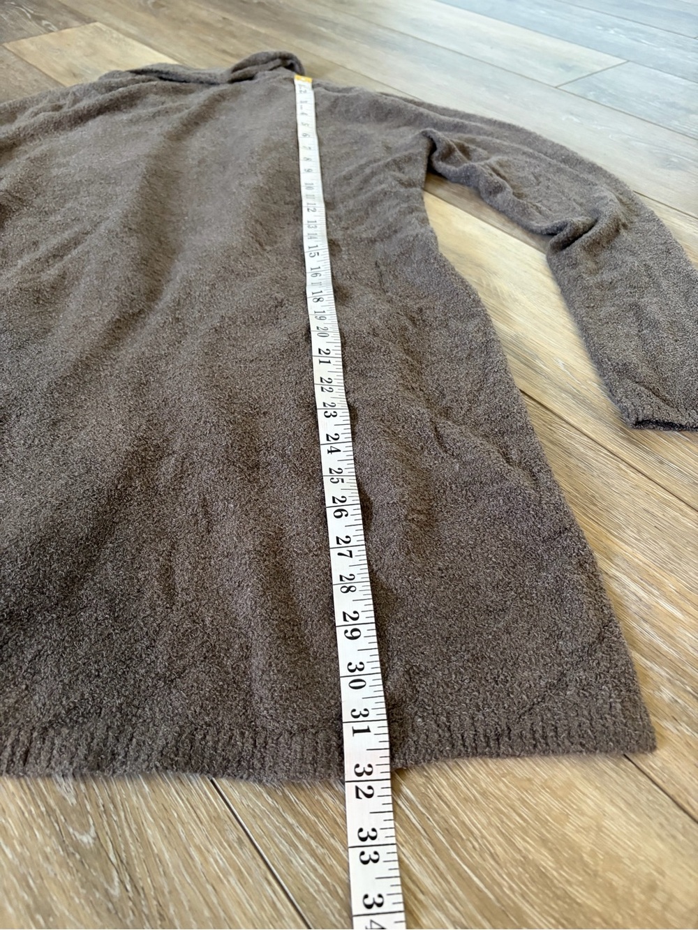 Barefoot Dreams Bamboo Chic Lite Essential Long Cardigan Cocoa Size Medium NWT - Picture 10 of 11